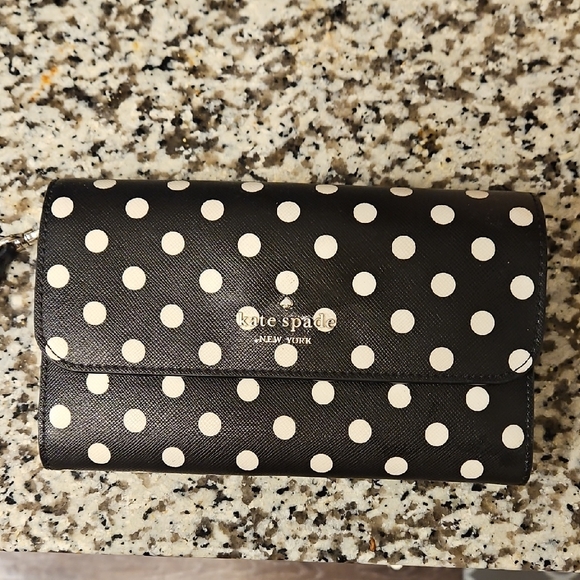 kate spade Handbags - NWT Kate Spade Black and White Dot Wallet